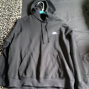 Nike Black Pullover Hoodie with White Swoosh
